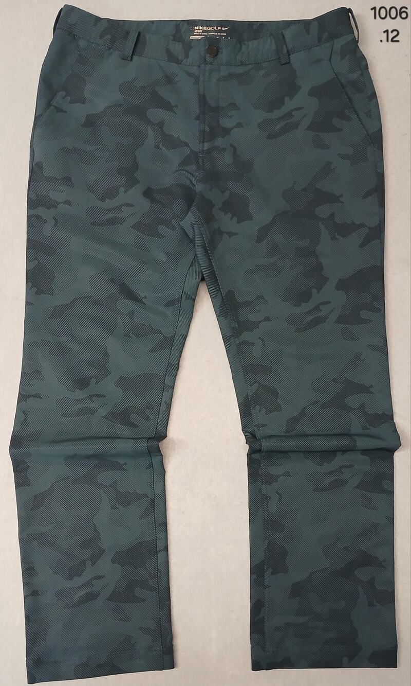 Nike (34x30) Men's Straight Green Camo Dri-Fit Golf Trousers